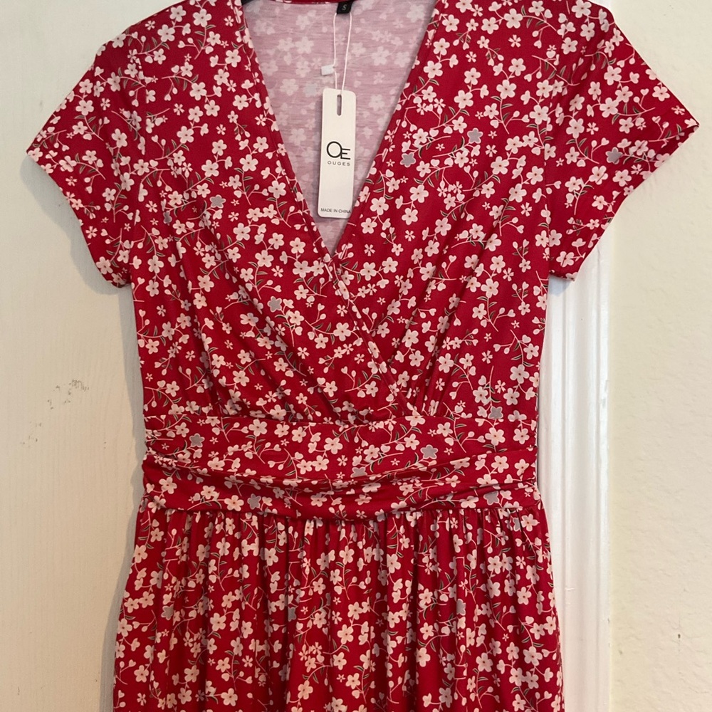 Red Floral Ouges Dress
